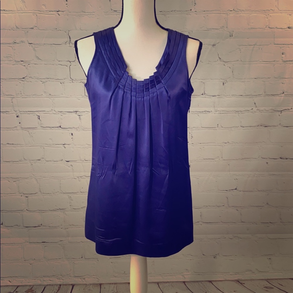 Blue Silk Ruched Tory Burch Blouse
